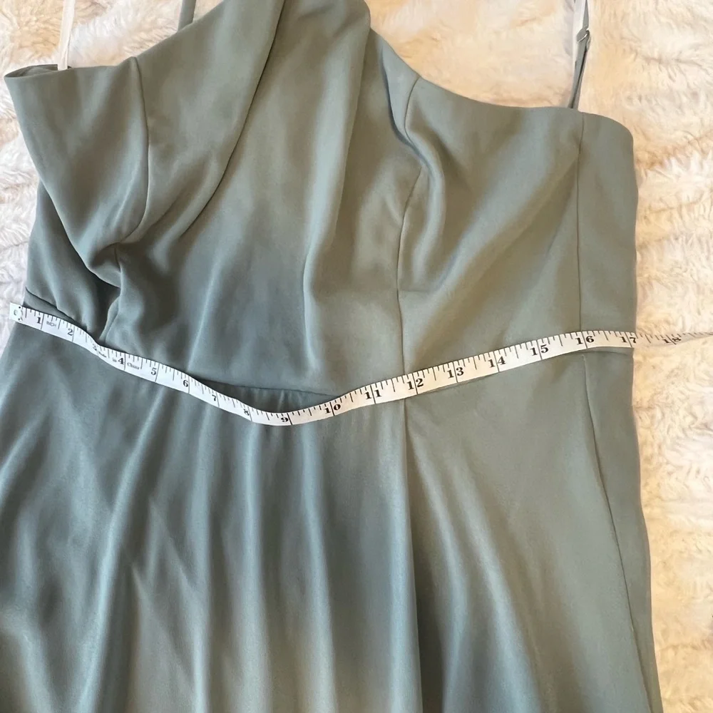 Lulus Sage Green Halter Maxi Dress w/ Slit | XL | Like New - Picture 12 of 13